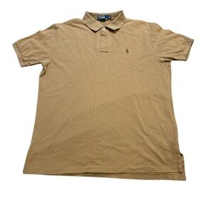 👕Polo Ralph Lauren Tan Cotton Polo Shirt Men’s XL Short Sleeve Classic‎ Logo👕